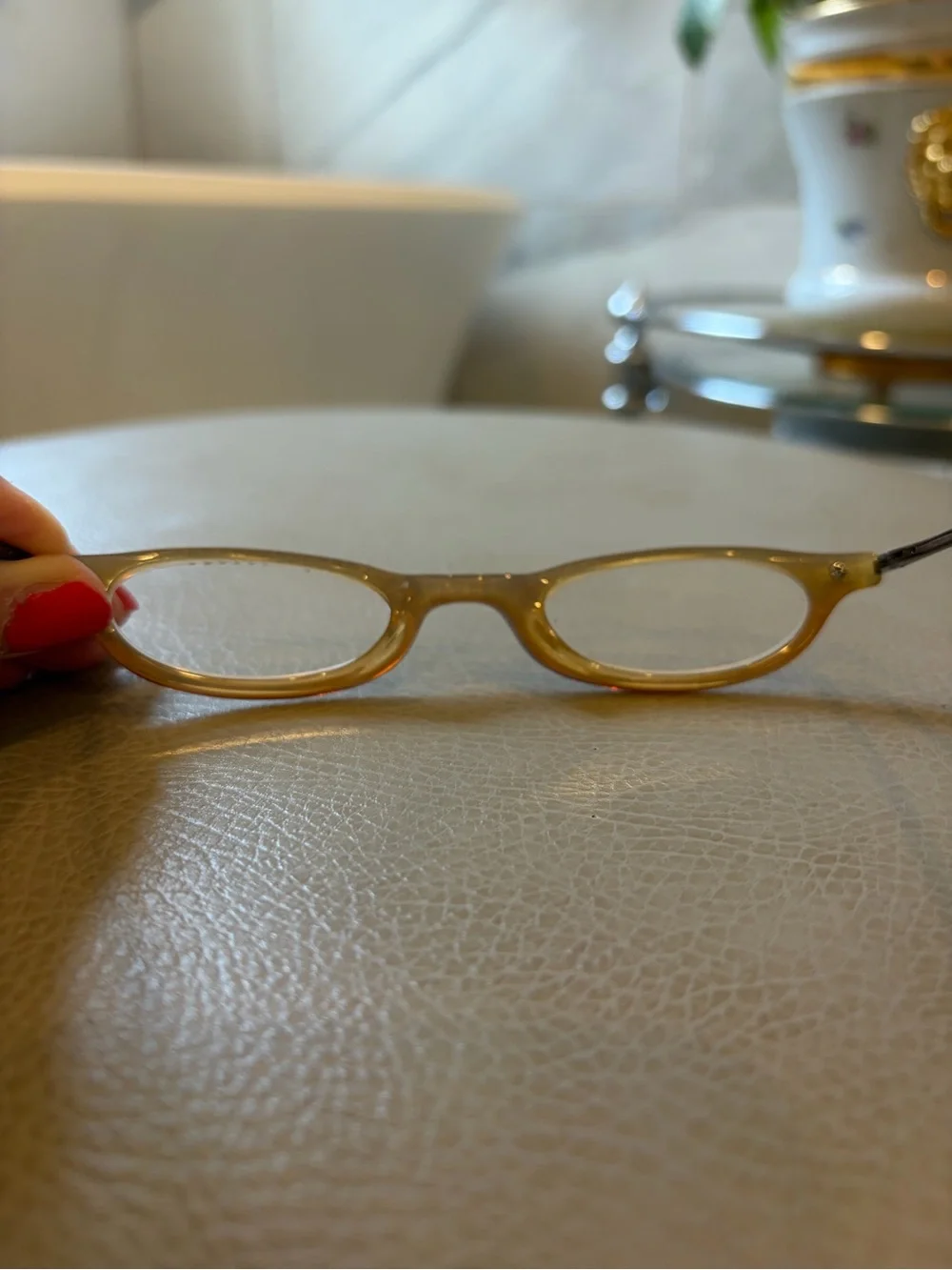 Jimmy Crystal Brown Clear Almond Reading Glasses +1.50 Swarovski Crystal Studded